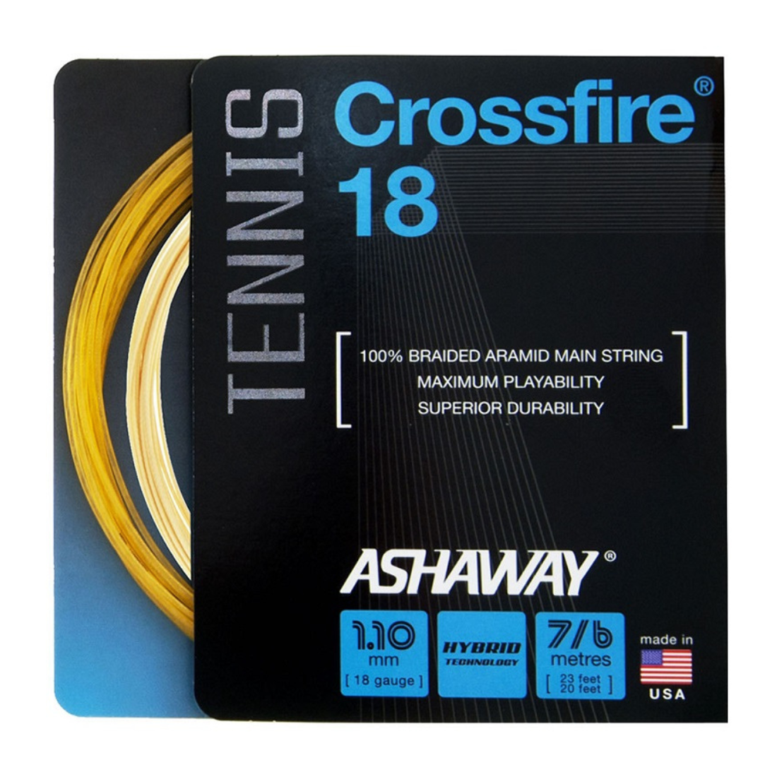 Corde Da Tennis Ashaway CROSSFIRE 18 – Set Di Corde In Rotolo, Modello A09002
