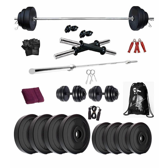 Bodyfit Home Gym Combo, Home Gym Set, Gym Bag with Accessories (50kg)
