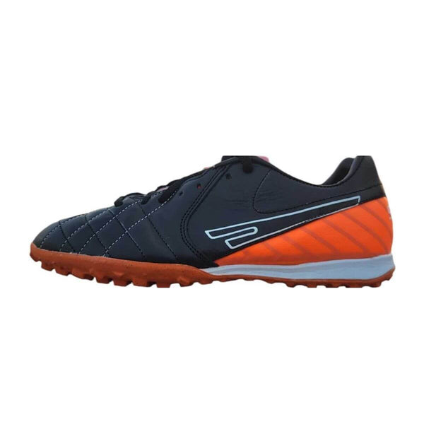 Sega New Classic Leather Turf/Indoor Football Shoes (Black/Orange)