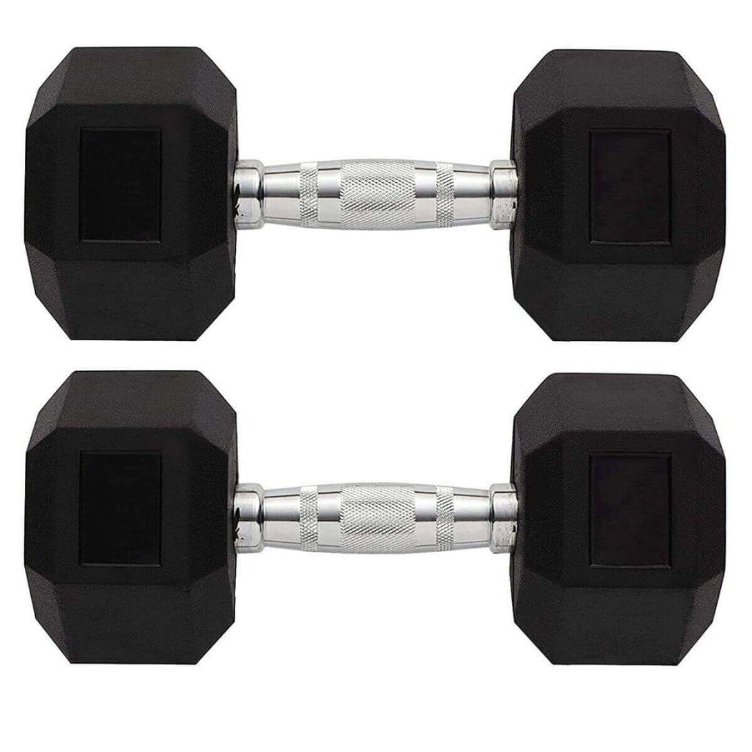 Bodyfit Dumbbells Set, Hex Dumbbell, Rubber Coated Professional Hex Dumbbells [5Kg-15KgPair]