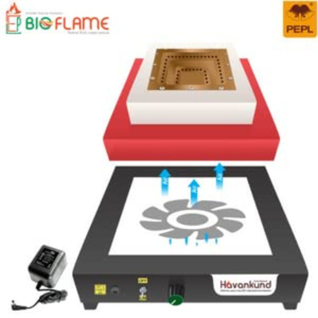 Bioflame Mild Steel 17″ Diagonal Smokeless Havan Kund-Large