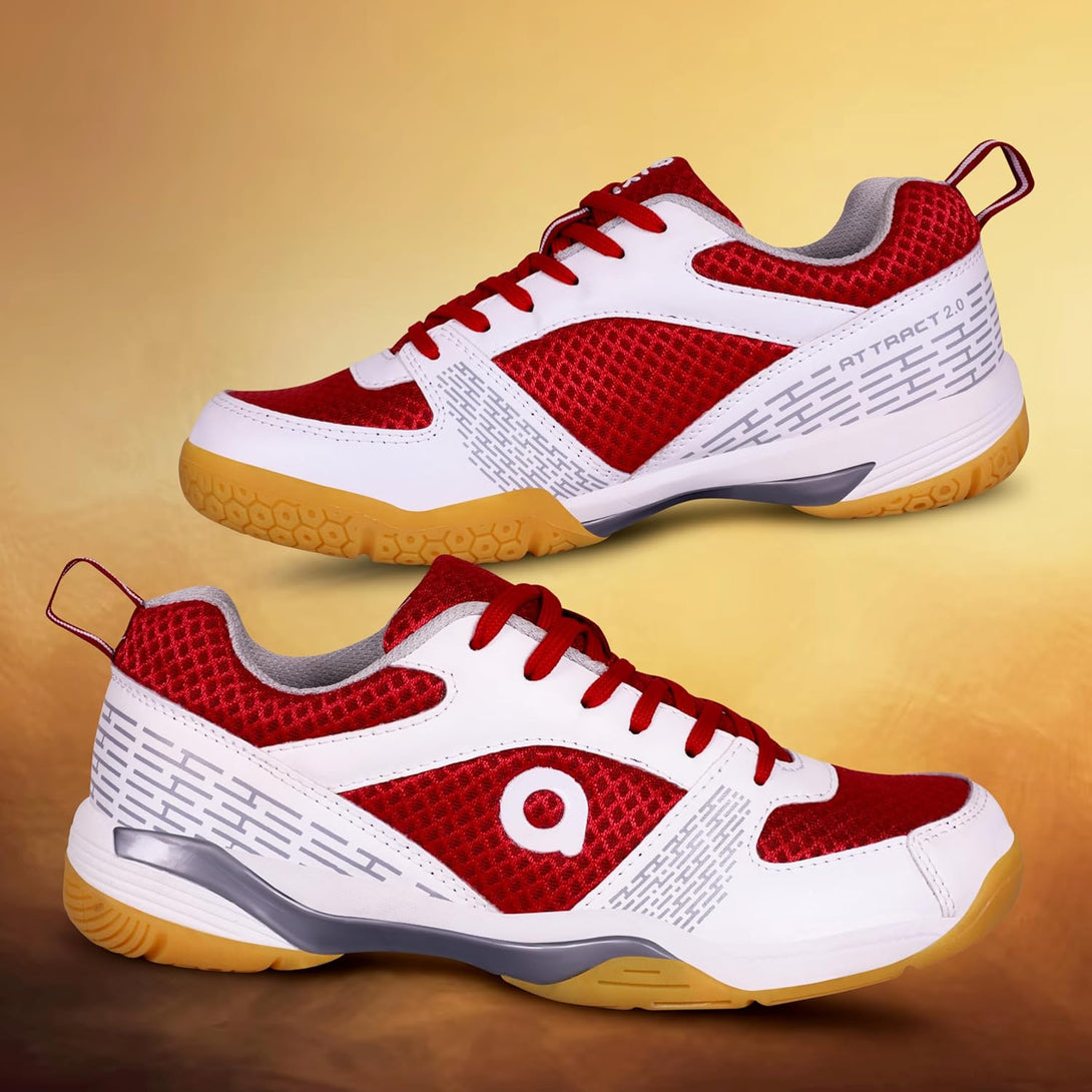 Aivin Attract 2.0 Badminton Shoes For Mens-White / Red