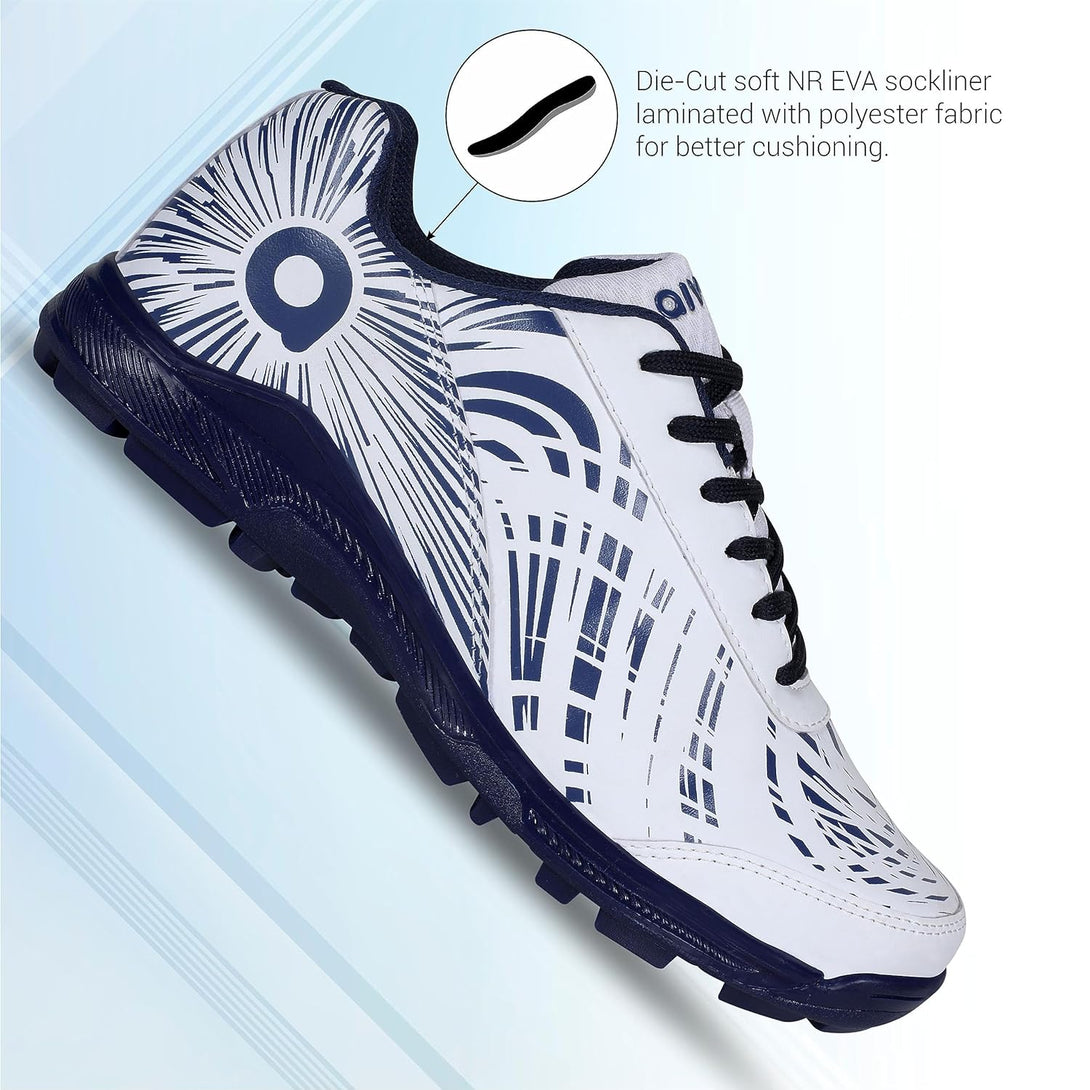 Aivin County Cricket Shoes for Man-White/Navy Blue