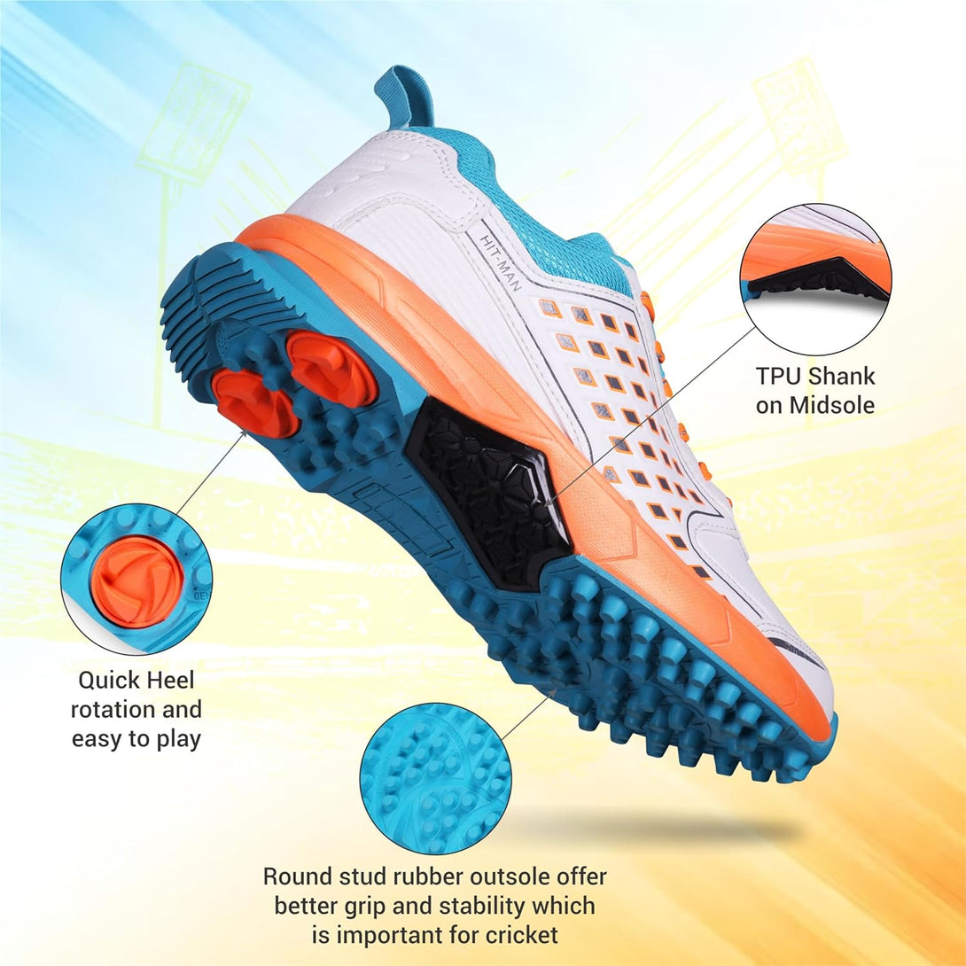 Aivin Hit-Man Cricket Shoes for Man- White / Orange