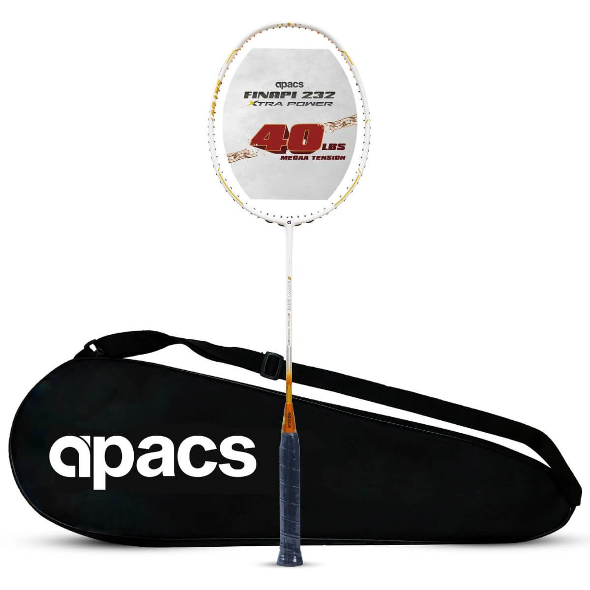 Apacs Finapi 232 Xtra Power Badminton Racquet (White) – Sportswing.in