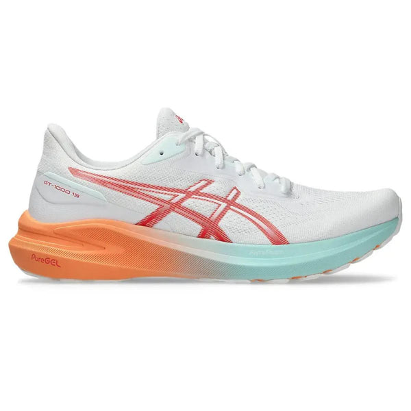 Asics GT-1000 13 Running Shoes (WHITE/CORAL REEF)