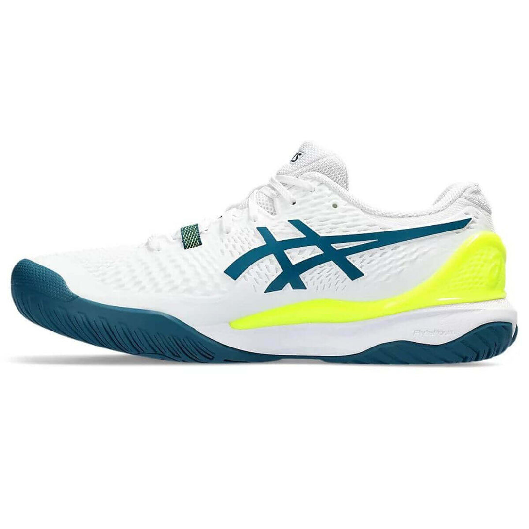 Asics Gel-Resolution 9 Tennis Shoes (White/Restful Teal)