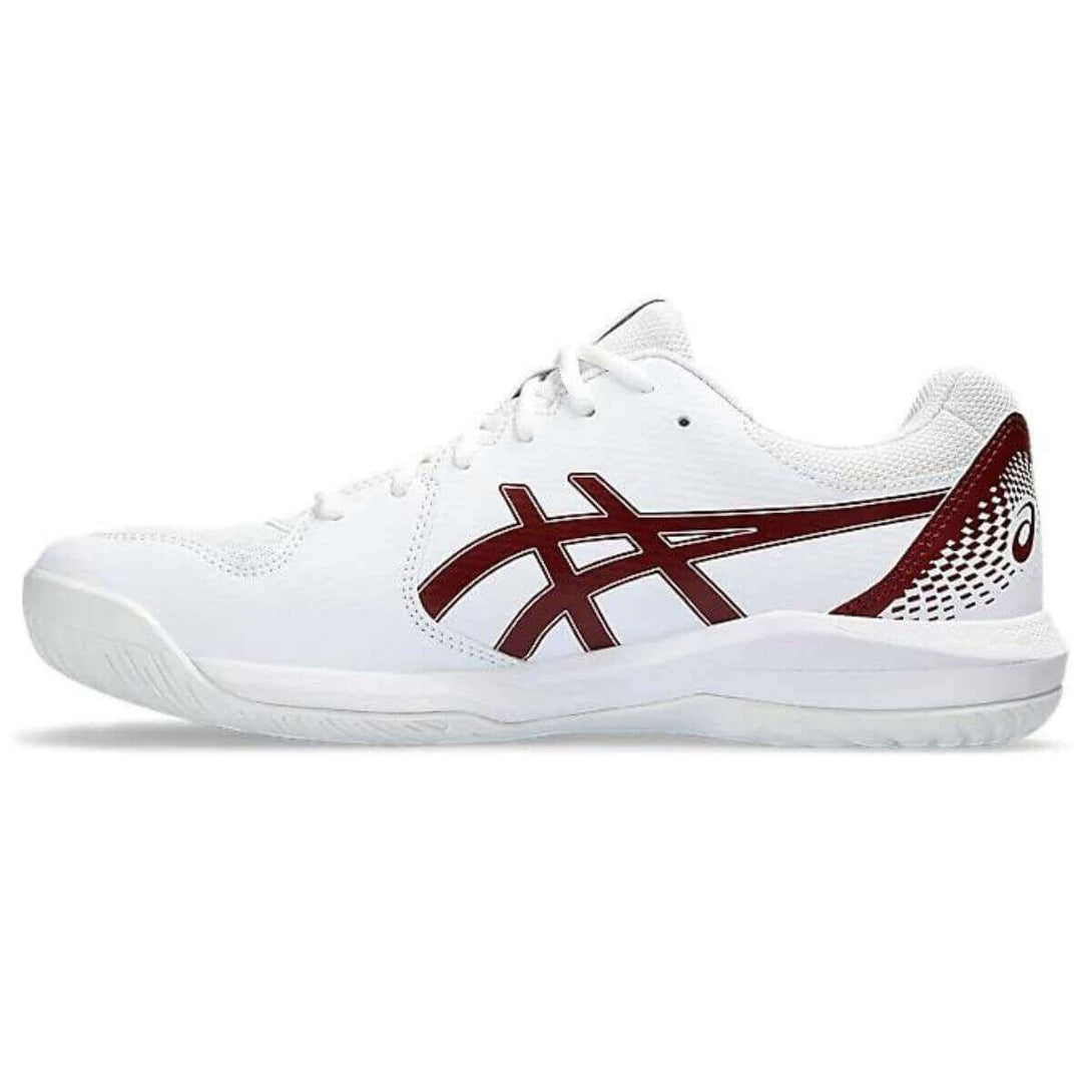 Asics Gel Dedication 8 Tennis Shoes (White/Antique Red)