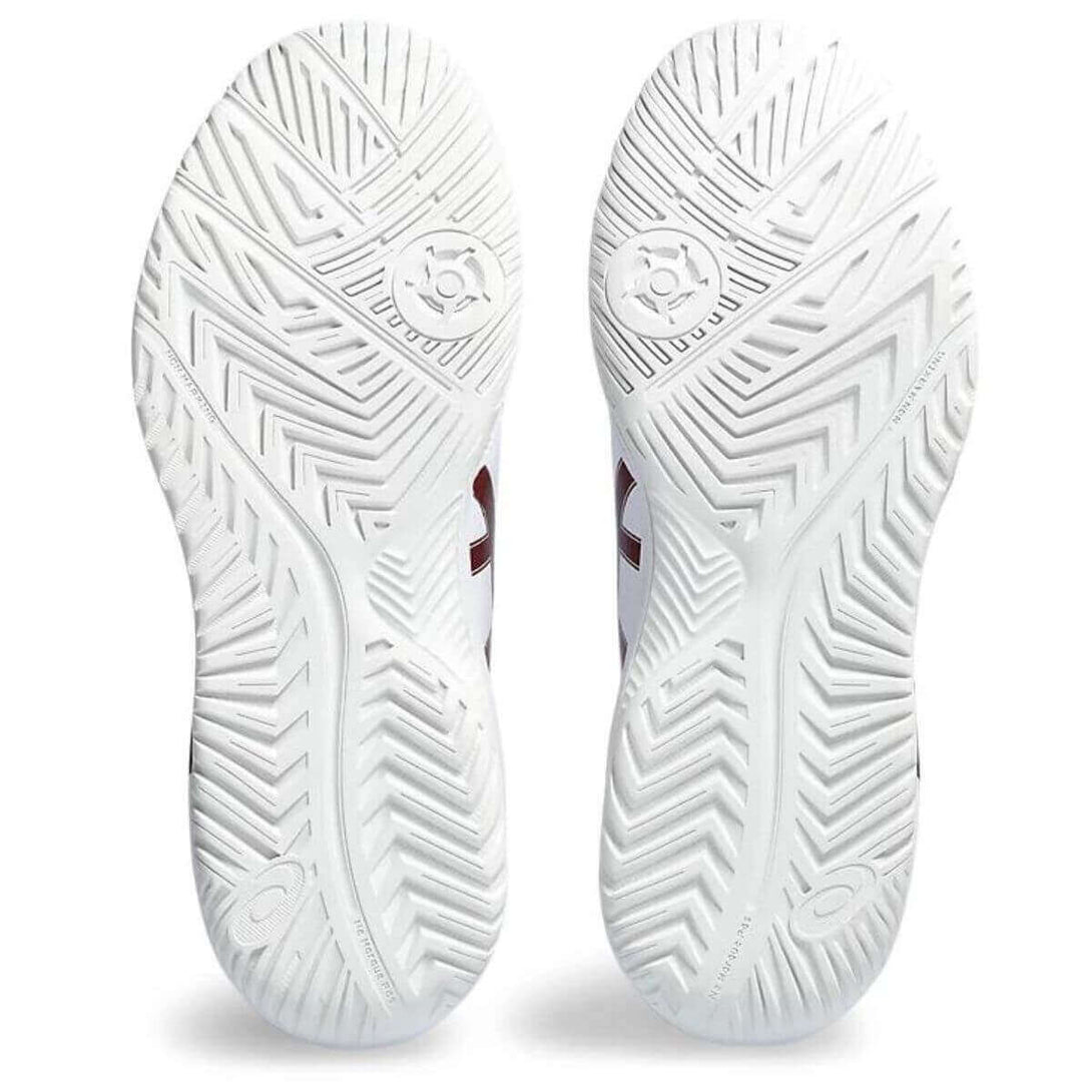 Asics Gel Dedication 8 Tennis Shoes (White/Antique Red)