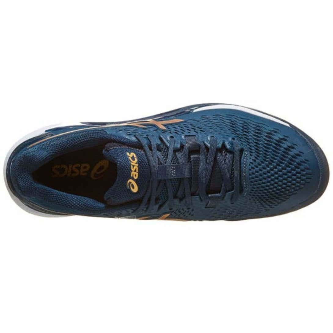 french blue gold asics gel resolution blue