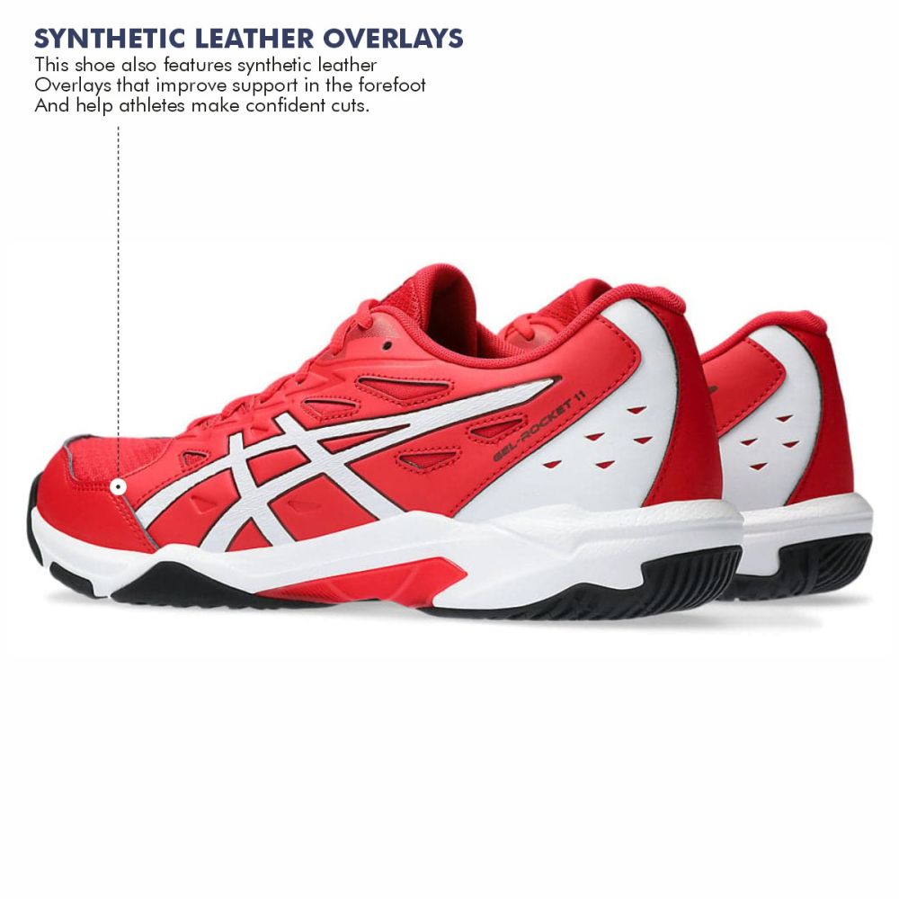 Asics Gel Rocket 11 Badminton Shoes (CLASSIC RED/WHITE)
