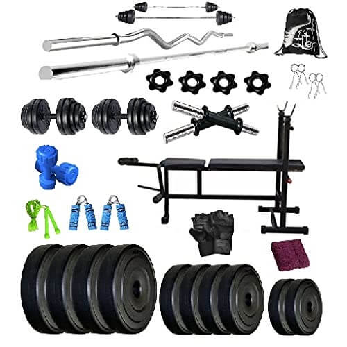 Bodyfit 100Kg Gym 4-In-1 Multi Leg Curl Bench Home Gym Dumbbell Set