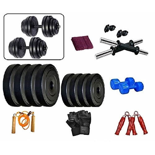 Bodyfit 16KG Adjustable Dumbbells Weights Fitness Home Gym Exercise Set