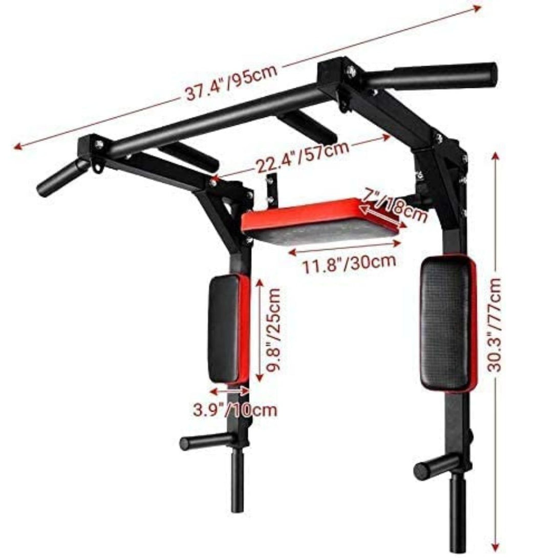 Bodyfit Heavy Multifunctional Wall Mounted pull Up Bar Height Bar Dip Station