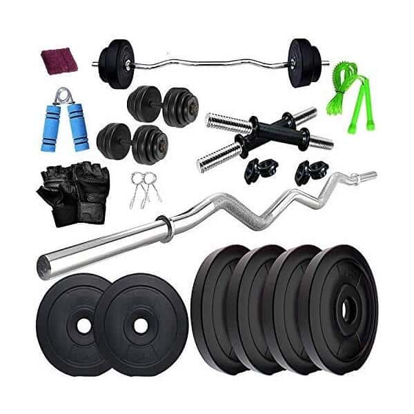 Simple Gym Set Bodyfit Home Gym Combo, Home Gym Set, Gym Equipment, with 3 Ft Curl Ro ...