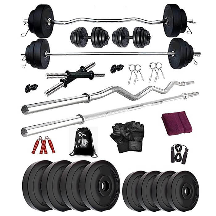 Bodyfit Leather Fitness Home Gym Kit (50 Kg)