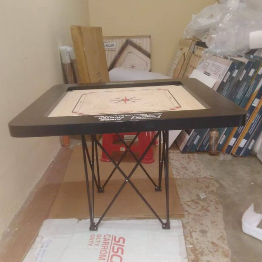 Carrom Board Stand Folding (Black)
