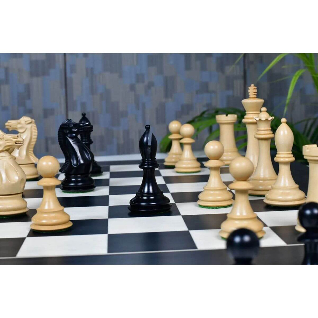 Chessbazaar Combo Of Dominator Series Chess Pieces In Ebony / Box Wood ...