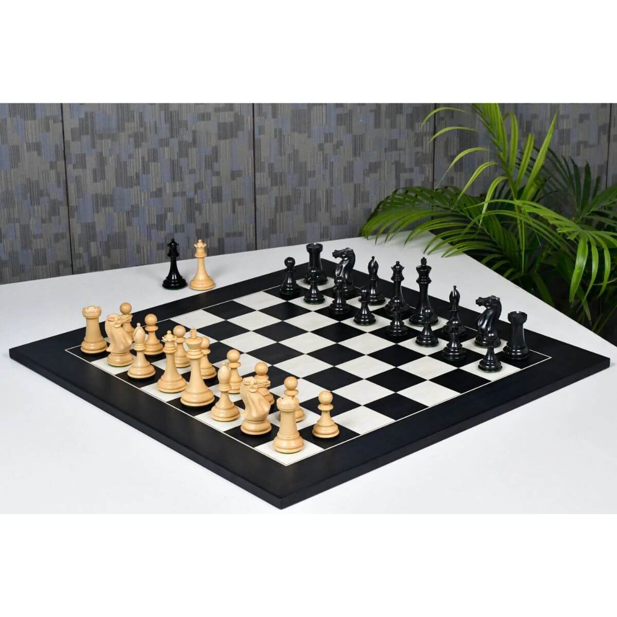 Chessbazaar Combo Of Dominator Series Chess Pieces In Ebony / Box Wood ...