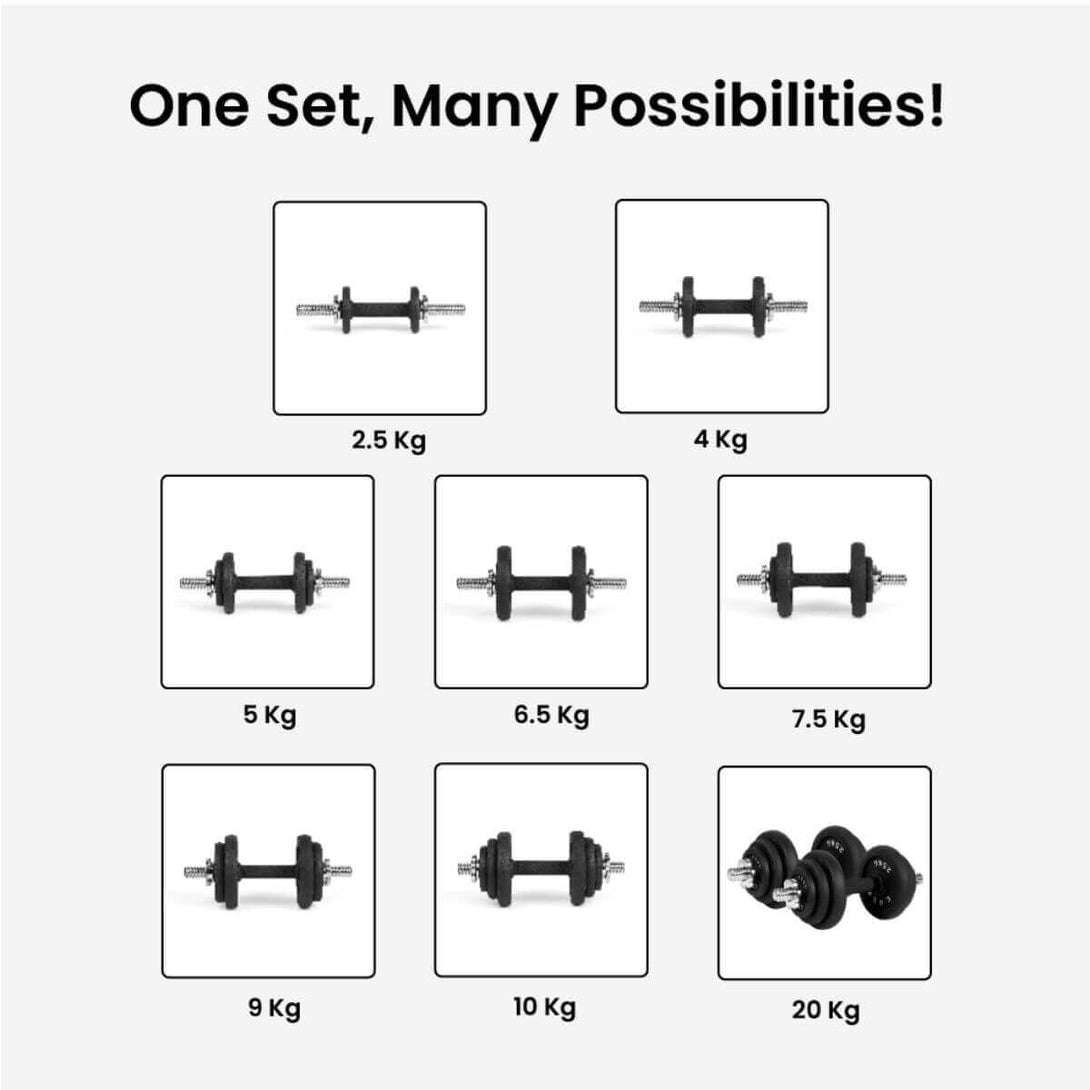 Cube Club 20KG Dumbbell kit (8 Dumbbells 1)