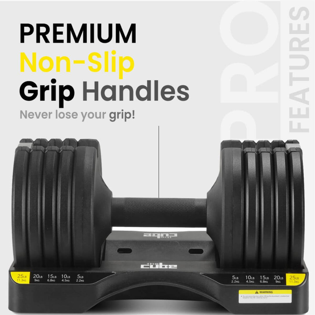 Cube Club Adjustable Powerbells Pro Multi-Weight Adjustable Dumbbells - 5 - 25 Lbs (2.26 - 11.3 Kg) - Pair