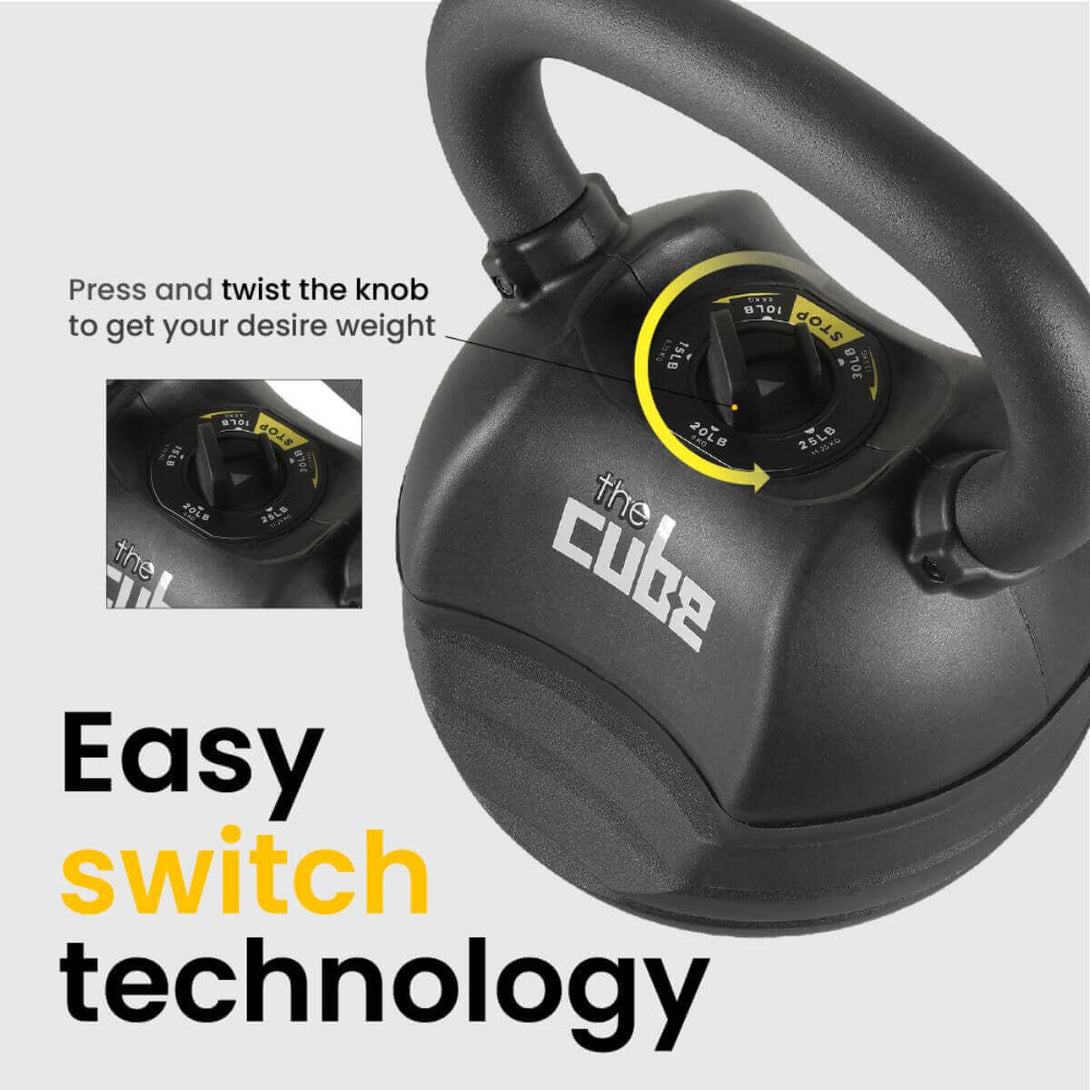 Cube Club power Kettle Pro 30lbs | Weight Adjustable kettlebell | 5 Kettlebells in 1