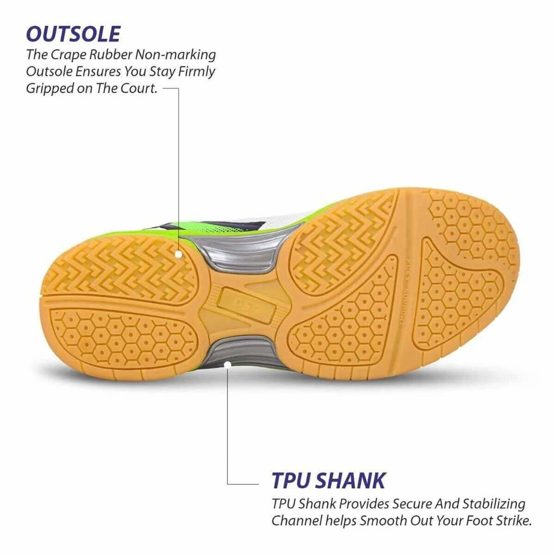 DSC Court 44 Badminton Shoes (Wht/Nvy/Gr)