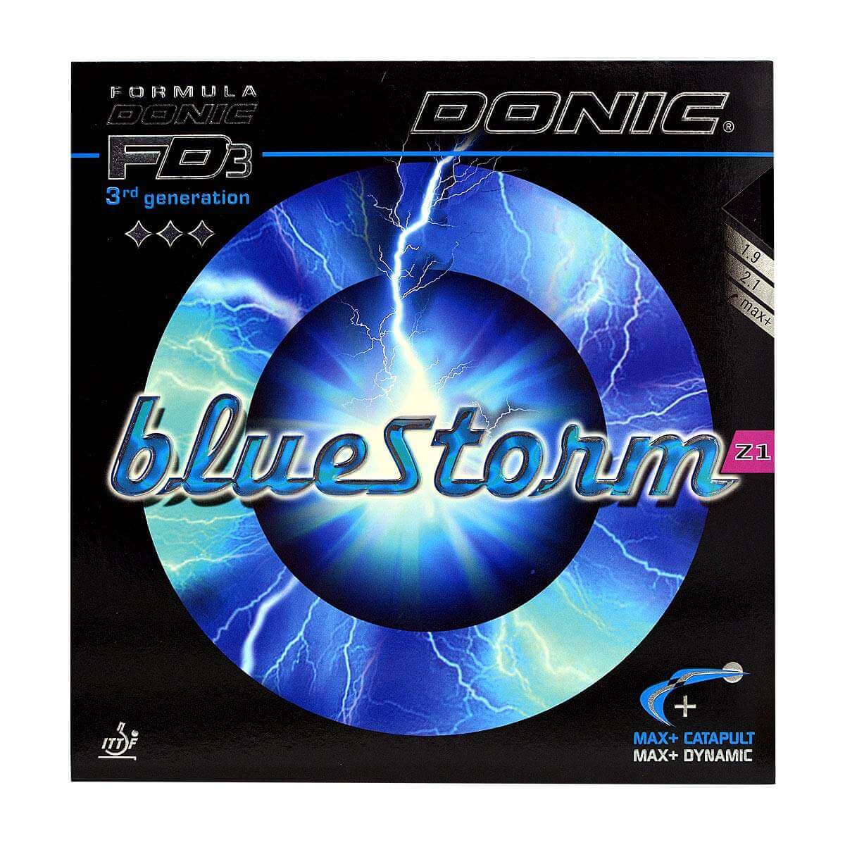 Gomma Da Ping Pong DONIC BlueStorm Z1 – 2.1 Mm, Nera, Per Giocatori Offensivi, Velocità E Effetto