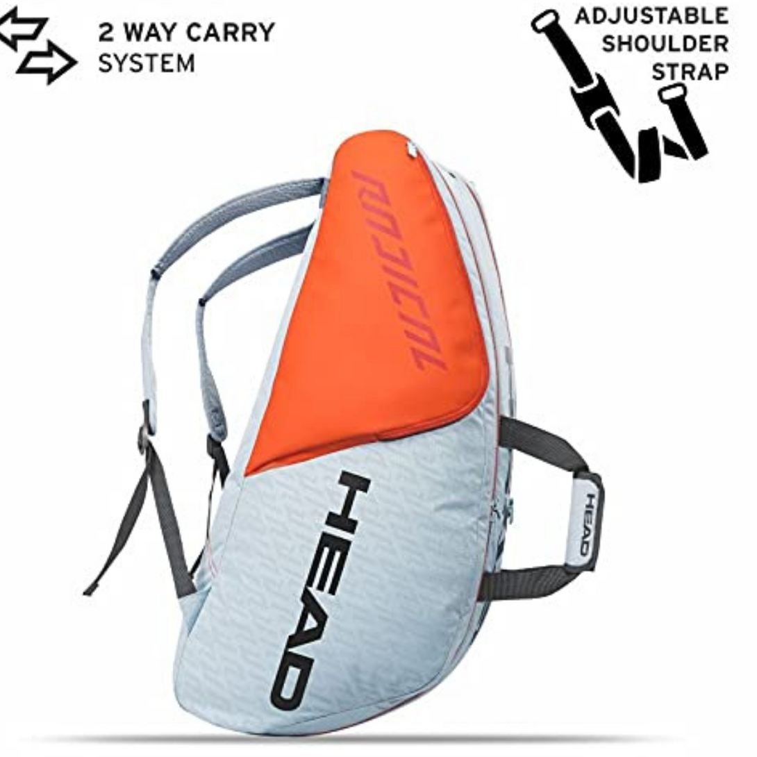 Head Radical 9R Supercombi Tennis Racket Bag (Grey/Orange)