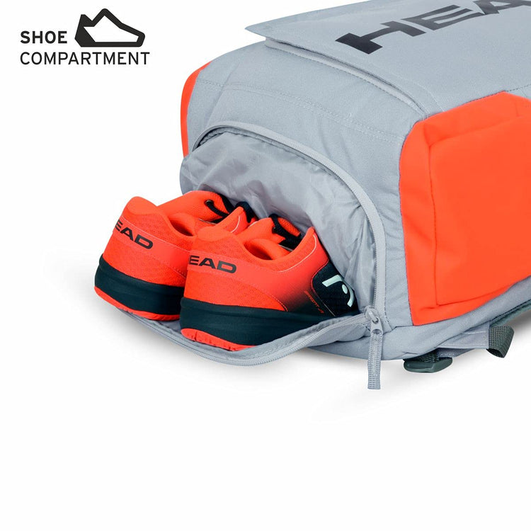Head Rebel Tennis Backpack (Grey/Orange) – Sportswing.in