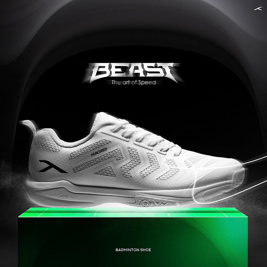 Hundred Beast Badminton Shoes (White)