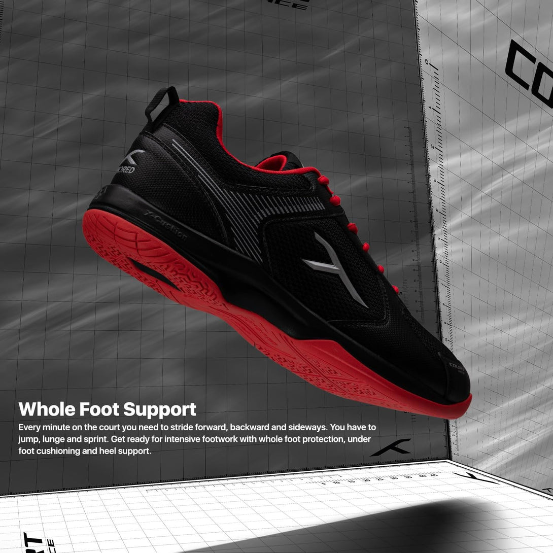 Hundred Court Ace Badminton Shoes (Black/Red)