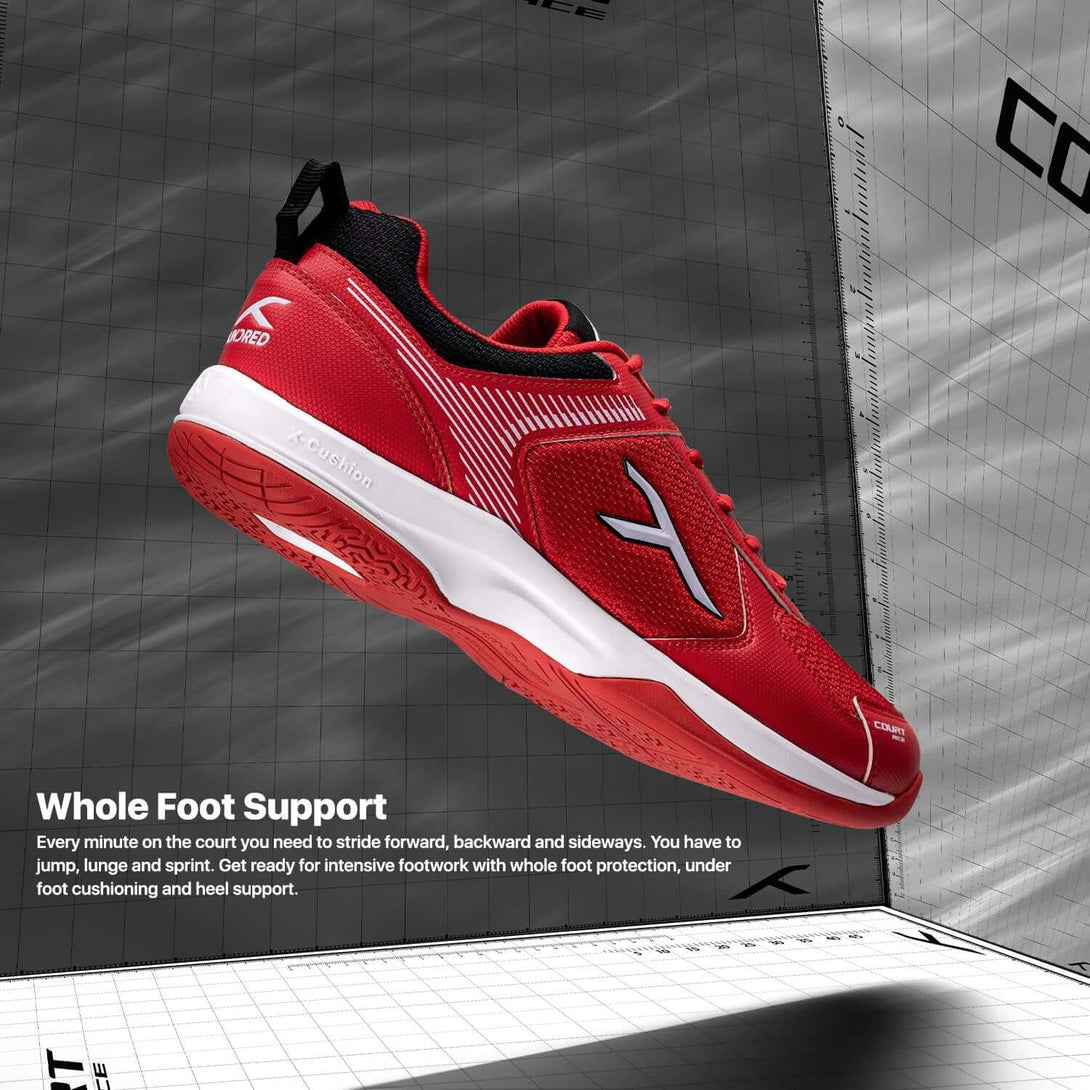 Hundred Court Ace Badminton Shoes ( Red/Black/White)