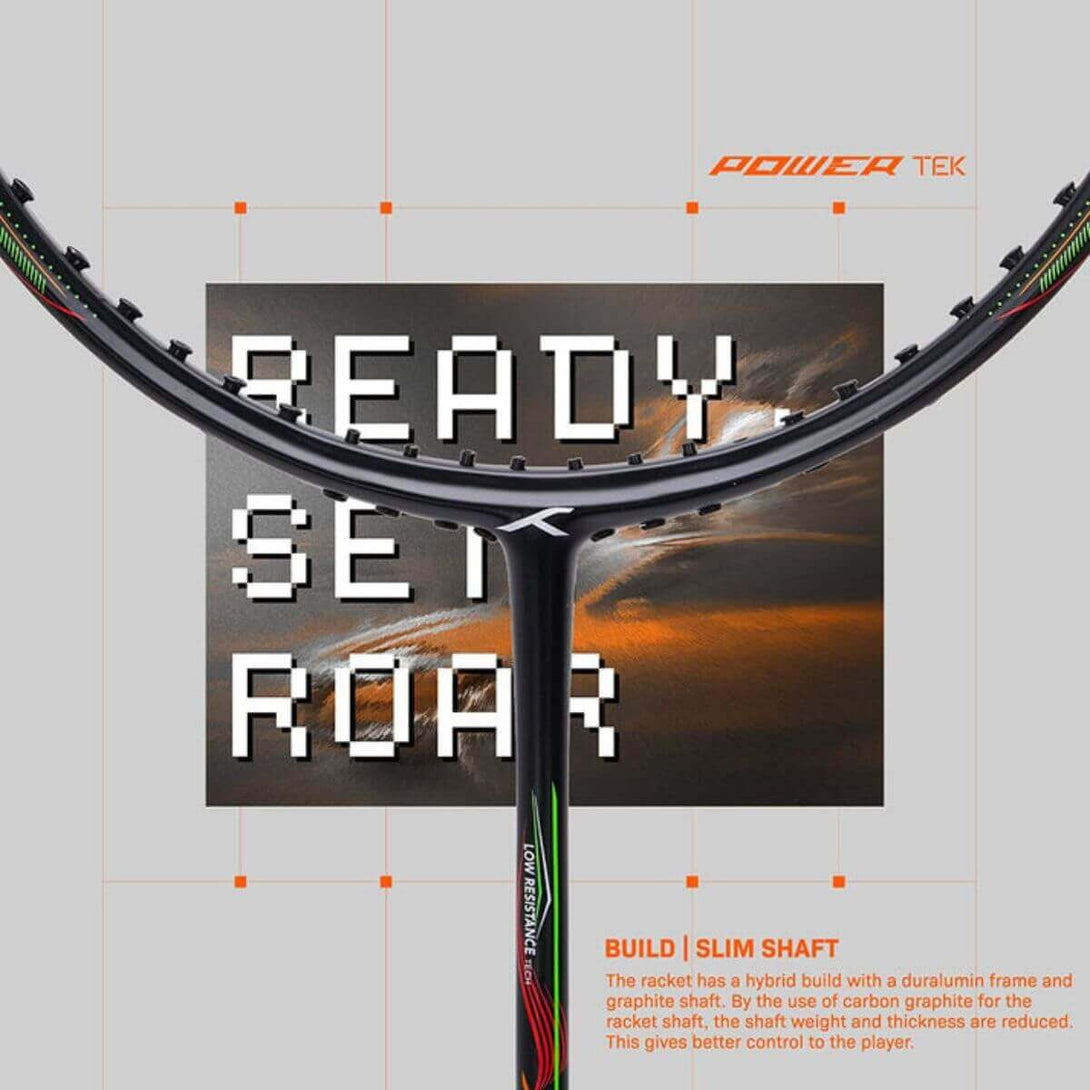 Hundred Powertek 1000 Pro Badminton Racquet-BLK/O/R