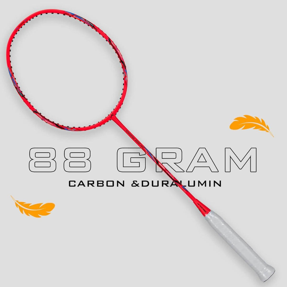 Hundred Powertek 2000 Pro Badminton Racquet-Red