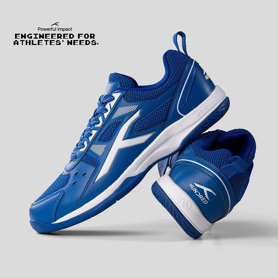 Hundred RAZE Unisex Badminton Shoes (Blue/White)