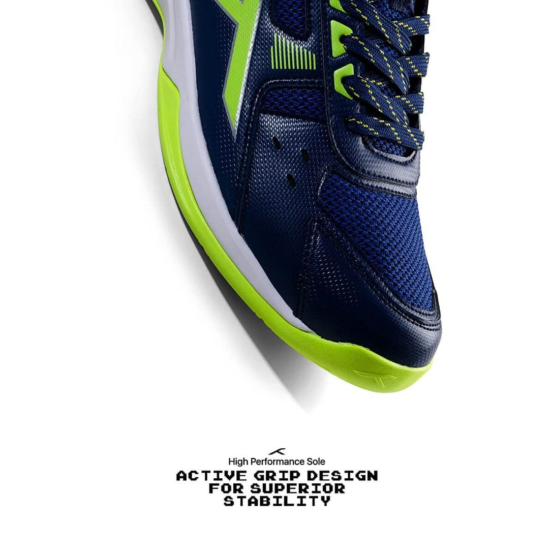 Hundred RAZE Unisex Badminton Shoes (Navy/Lime)