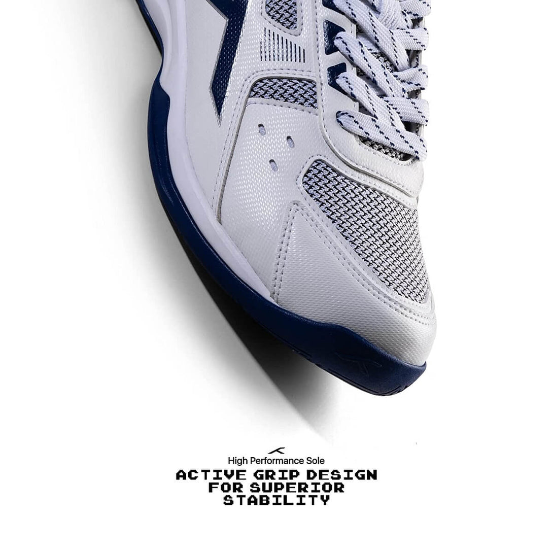 Hundred RAZE Unisex Badminton Shoes (White/Navy)