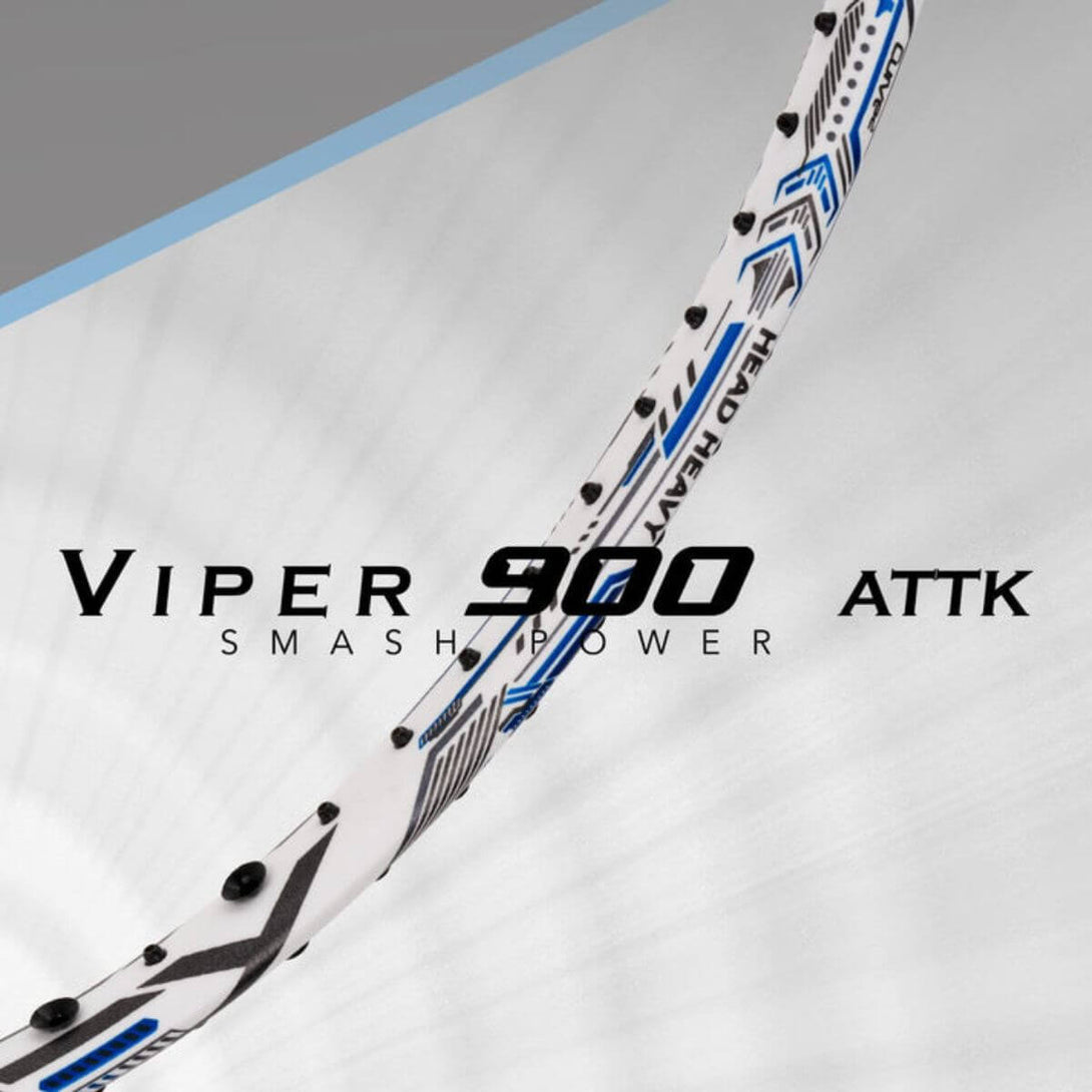 Hundred Viper 900 Carbon Fibre Strung Badminton Racquet-BL/W
