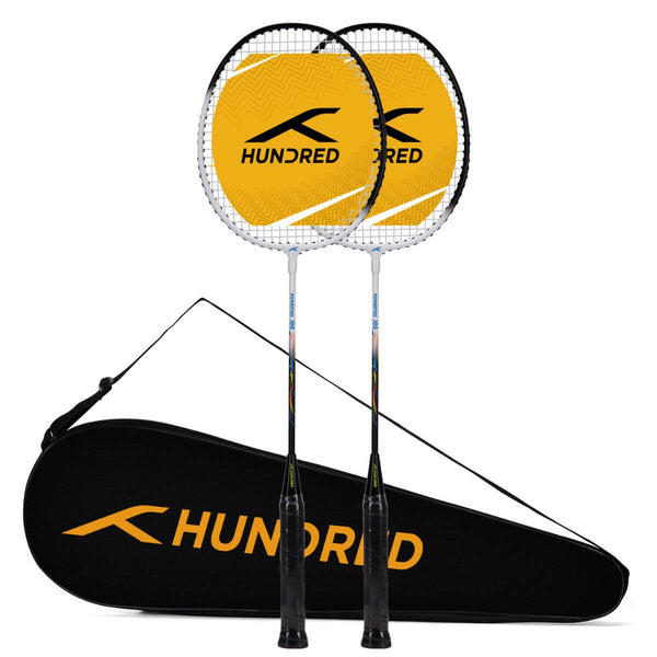 Hundred Powertek 100 (2pcs in 1) Badminton Racquet-White/Black