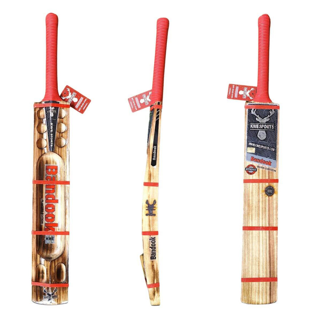 KWE Bandook Burn Edition-Players Edition Diamond Cut Hard Tennis Bat-SH