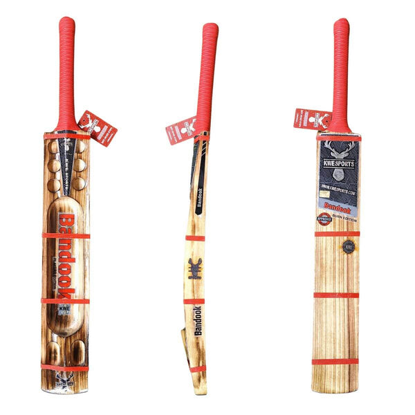 KWE Bandook Burn Edition-Players Edition Diamond Cut Hard Tennis Bat-SH