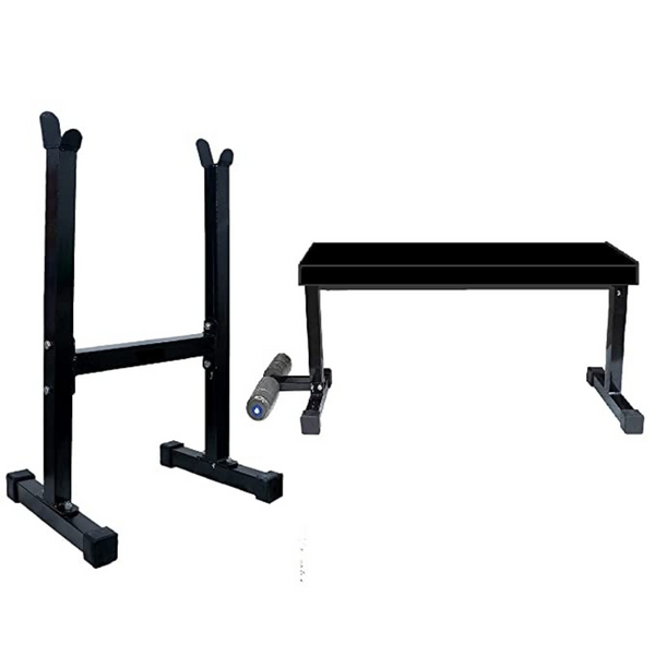 Bodyfit Bench Combo 2 – Weight Lifting Fitness Bench + Bicep Stand, Exercise Bench Set Home Gym Set