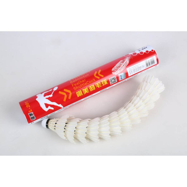 Ling-Mei L201 Goose Feather Badminton Shuttlecock (1 Tube/12 Pieces)