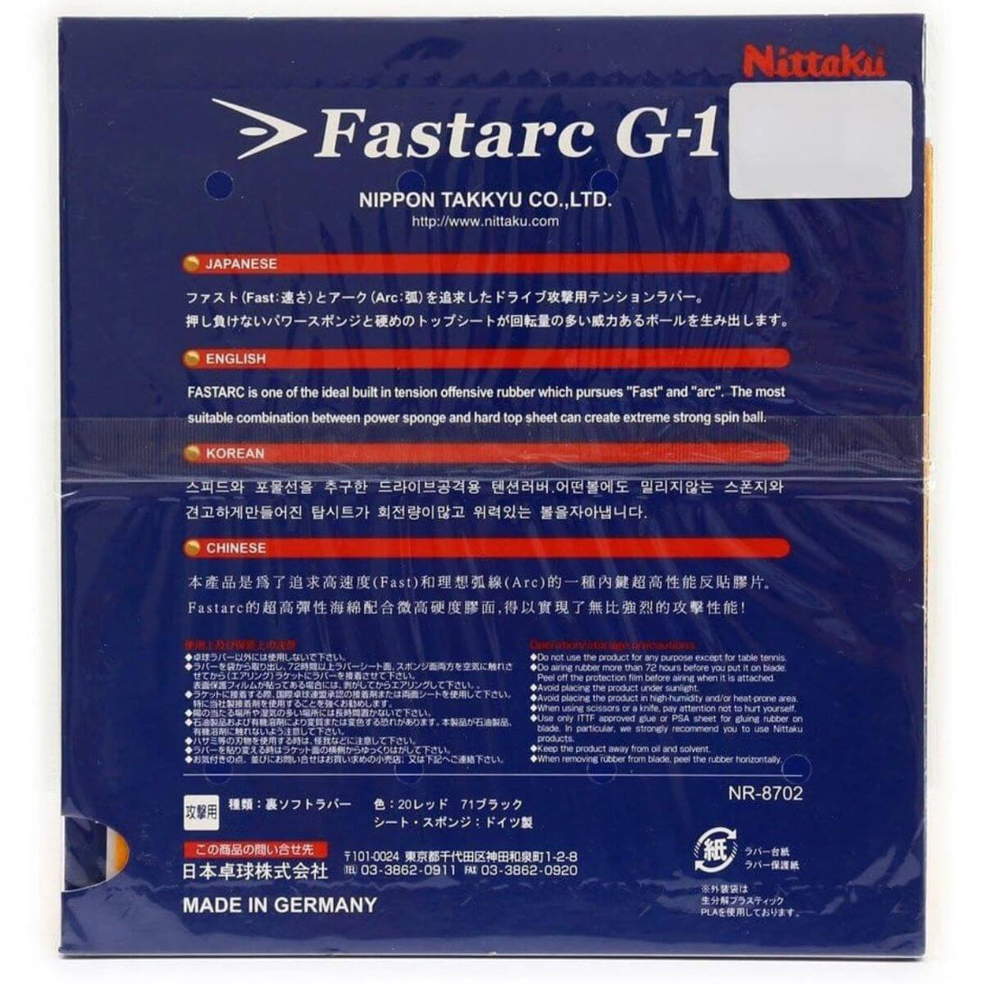 Nittaku Fastarc G-1 Table Tennis Rubber