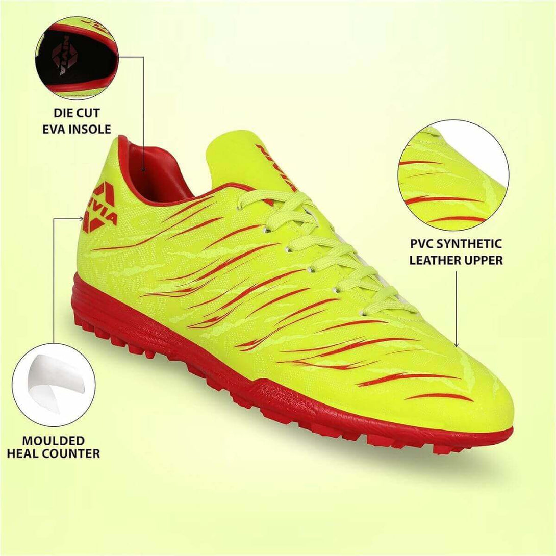 Nivia Carbonite 6.0 Football Turf Shoe-Sulphur Green