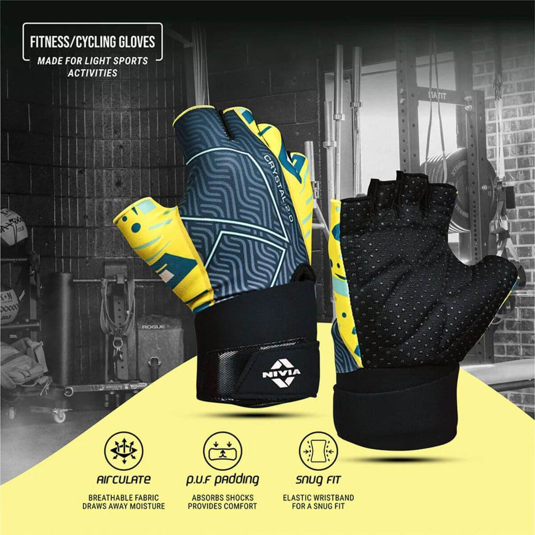 Nivia Crystal 2.0 With Strap Weightliftng Gloves