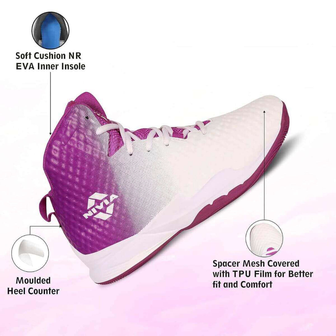 Nivia Engraver Basketball Shoes (PINK)