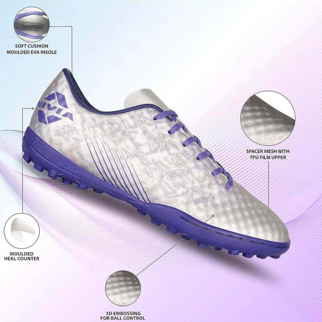 Nivia Oslar 3.0 Turf Football Shoes-Silver