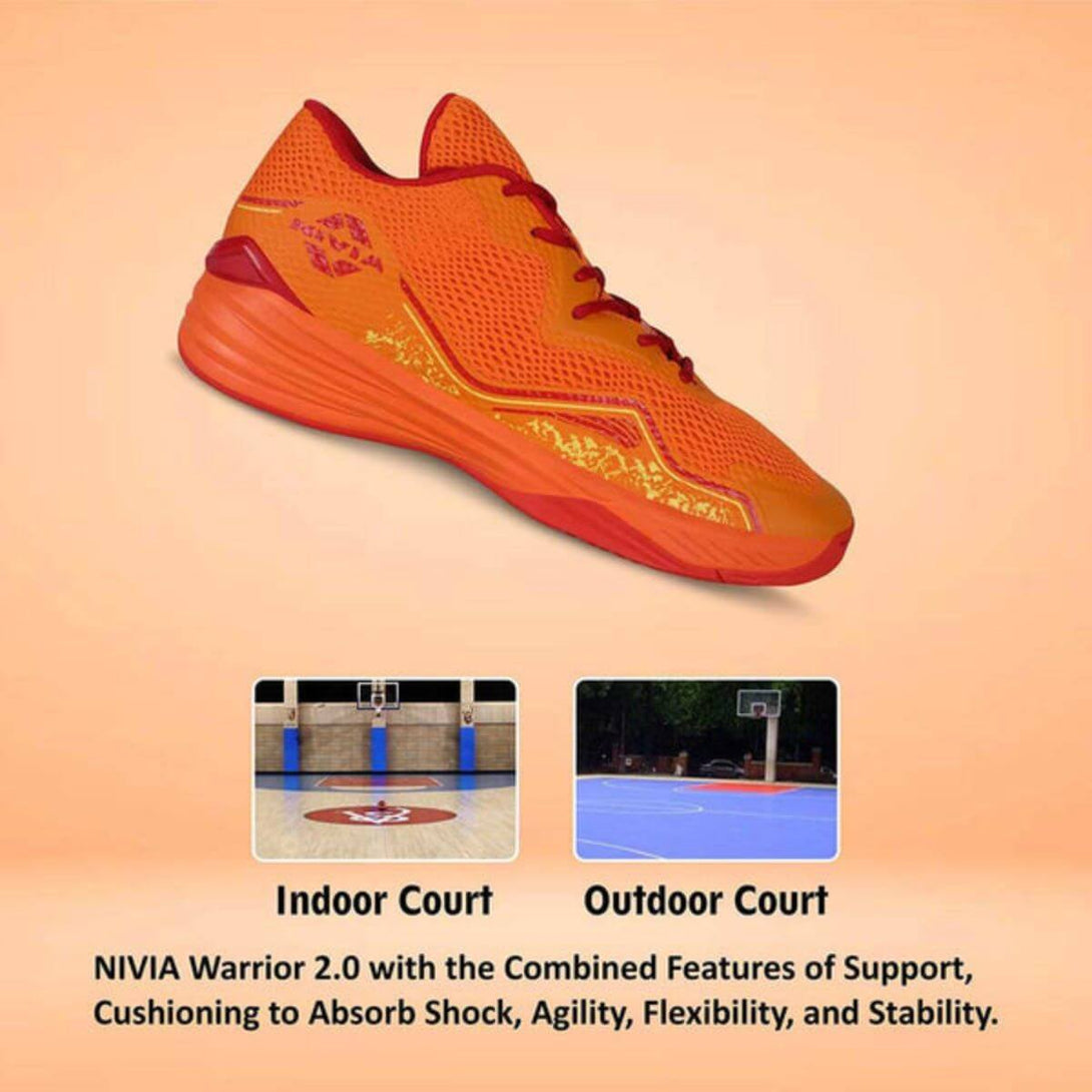 Nivia Warrior 2.0 Basketball Shoes (Orange)